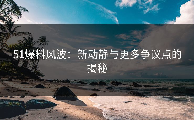 51爆料风波：新动静与更多争议点的揭秘